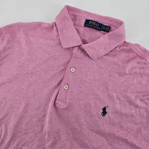 Polo Ralph Lauren Polo Shirt Mens XL Pink Classic‎ Fit Short Sleeve Cotton