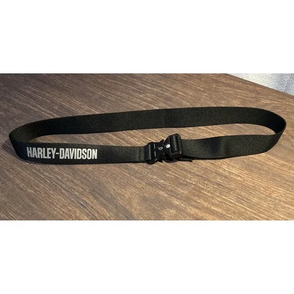 Harley Davidson Tactical Belt Black with Heavy Clip Buckle Size 42 Adjustable