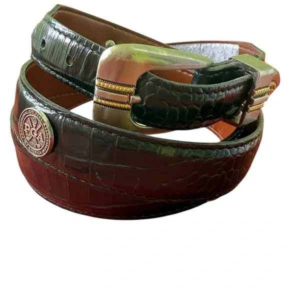 PGA of America Black Croc-Embossed Leather Belt  YRI USA  Size 44/110 Western
