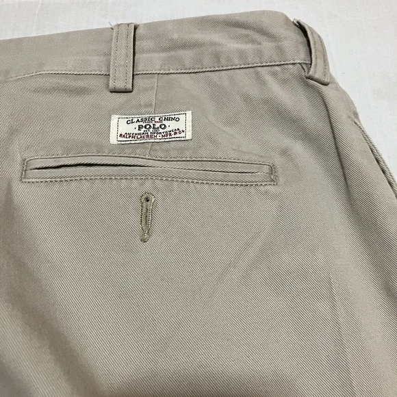 Polo Ralph Lauren Hammond Classic Chino Pants Men's Size 36 X 31.5 Beige‎ Casual