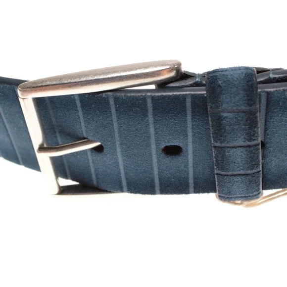 Veneta Cinture NWT Classic Belt Size 100 (US 38) in Blue Suede Leather
