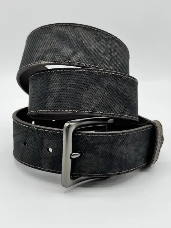 Men’s Mossy Oak Medium 34-36 Green Black Leather Camo Canvas Belt