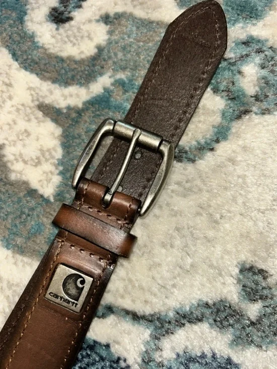Carhartt Brown Leather Belt Bag Strap with Metal Buckle