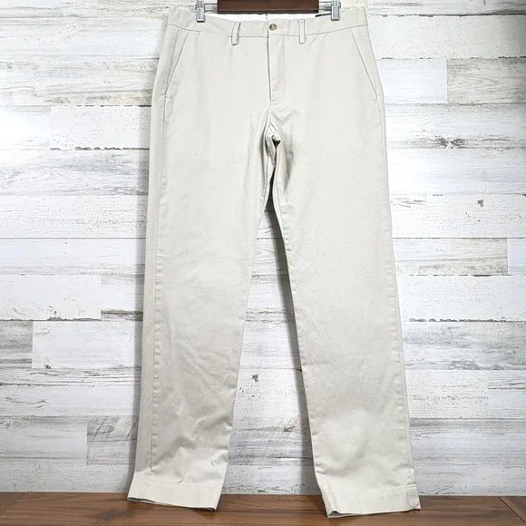 Polo Ralph Lauren Mens Stretch Straight Fit Chino Pants Khaki Tan 34x32.5‎
