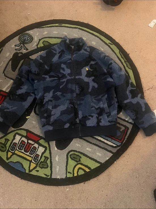 Polo by Ralph Lauren Navy & Dark Blue Camo Sherpa Zip Jacket