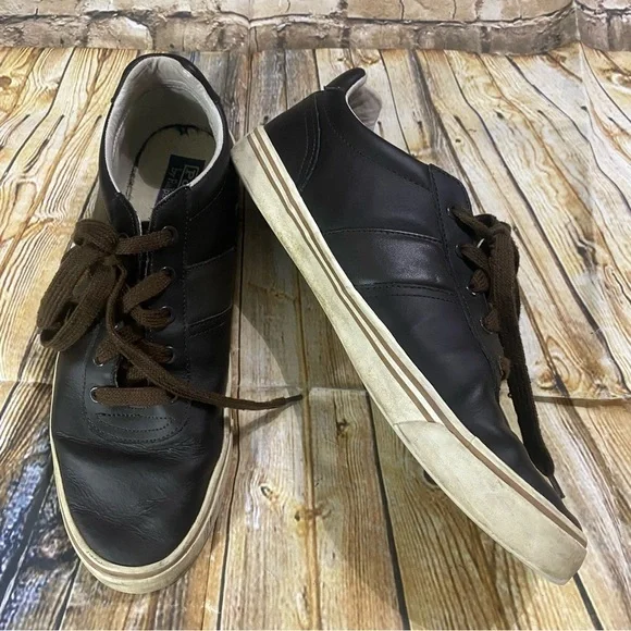 Polo Ralph Lauren Hanford Brown Leather Sneakers Size 11.5