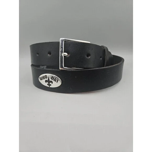 Who Dat Saints Crescent Saddle Leather 1.5