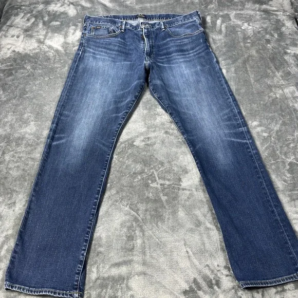 Polo Ralph Lauren Jeans Mens 38x30 Blue Denim Pants The Hampton Relaxed Straight