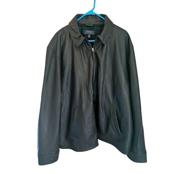 Polo Ralph Lauren Lamb Leather Jacket Mens XXL Classic Rugged Minimalist Preppy