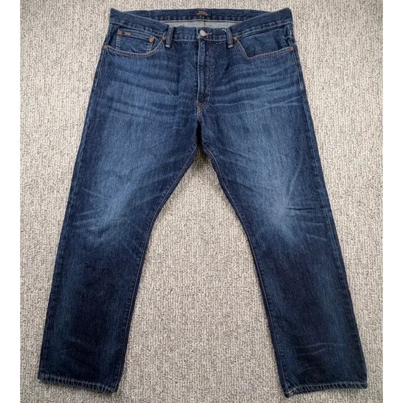 Polo Ralph Lauren Jeans Mens 38(40)/30 Blue Hampton Relaxed Straight Denim