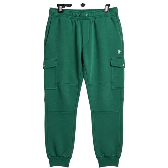 Polo Ralph Lauren Mens Green Double-Knit Cargo Jogger Sweatpants Size M