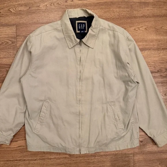 Vintage Gap 90s Harrington Jacket Khaki Size XL Cotton