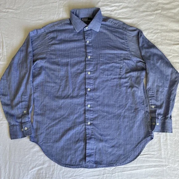 VTG Polo Ralph Lauren Dress Shirt Men's 16.5 34/35 Philip Long Sleeve Button Up‎