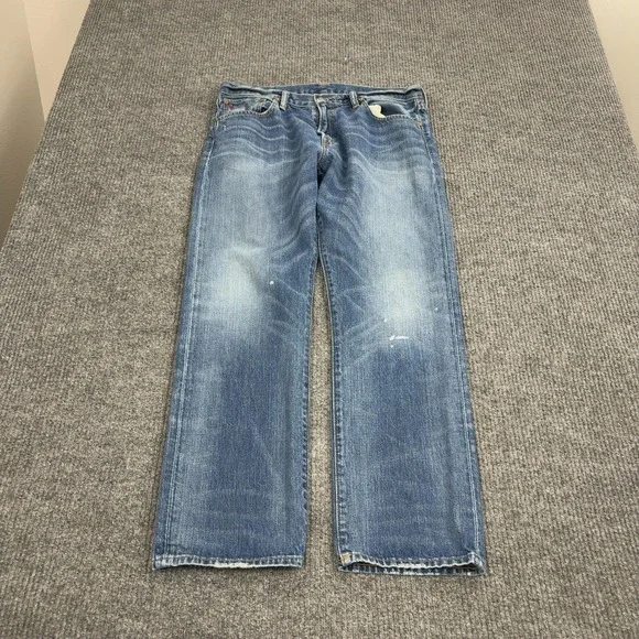Polo Ralph‎ Lauren Jeans Mens 34x30 Blue Cotton Classic Fit Distressed Americana