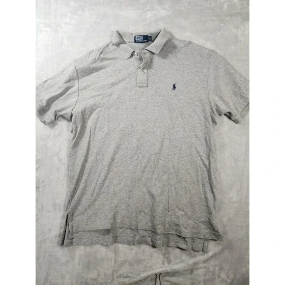 Ralph Lauren Polo Shirt XL Gray Blue Pony Rugby Casual Outdoors‎ Preppy Mens