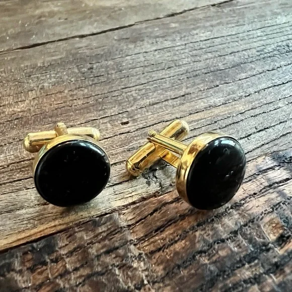 Gold and Black Cufflinks
