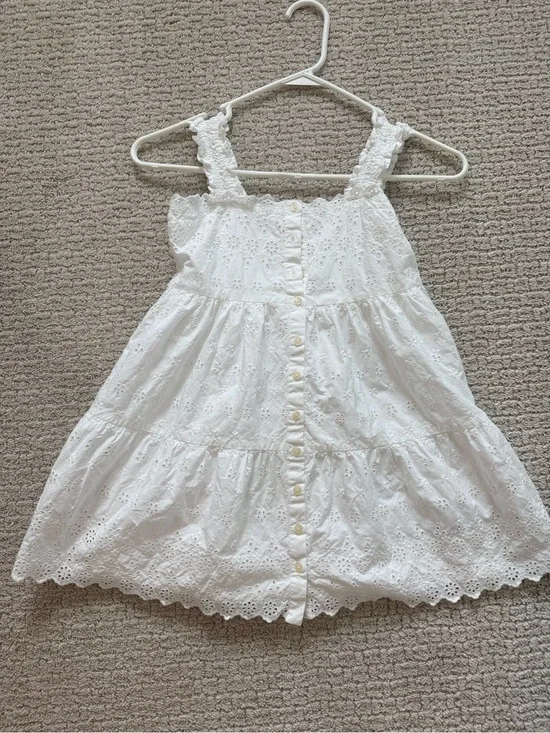 Gap Doen White Eyelet Button-Front Girls' Dress