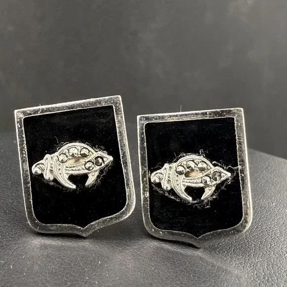 Vintage Masonic Cufflinks‎ Silver Tone