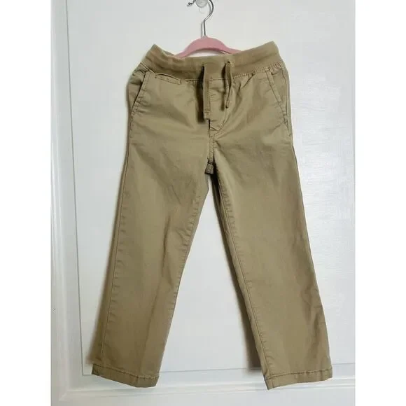 BABY GAP Toddler Boys Khaki Chino Elastic Waist Pants School Casual Dressy 4T 4