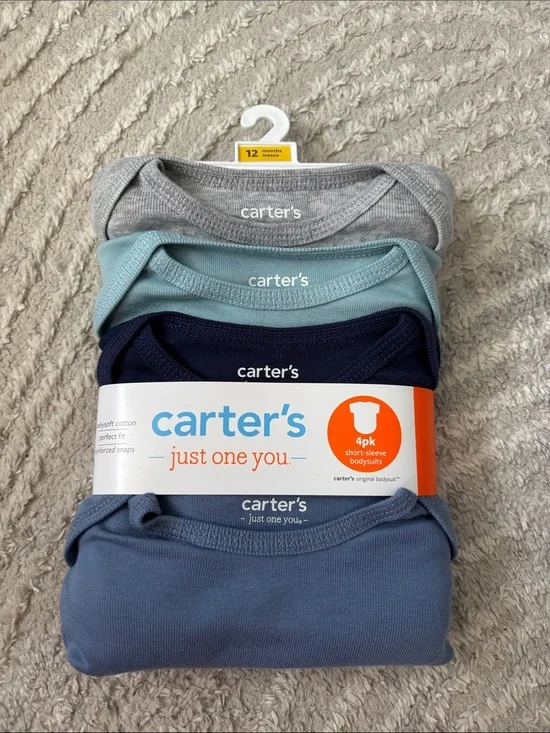 New -Carter's 4-Pack Short-Sleeve Bodysuits - 12 months