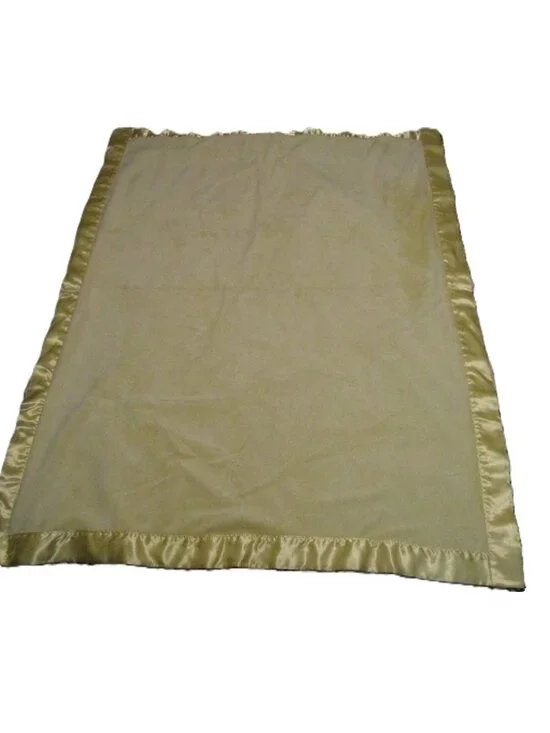 Vintage Baby Carters Solid Yellow Baby Blanket Satin Trim Back Security Lovey