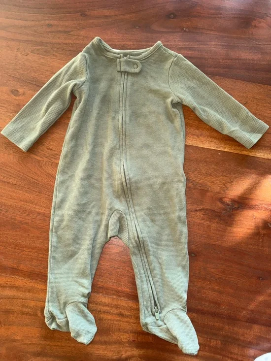 Carter's‎ Olive Green Waffle-Knit One-Piece Pajamas