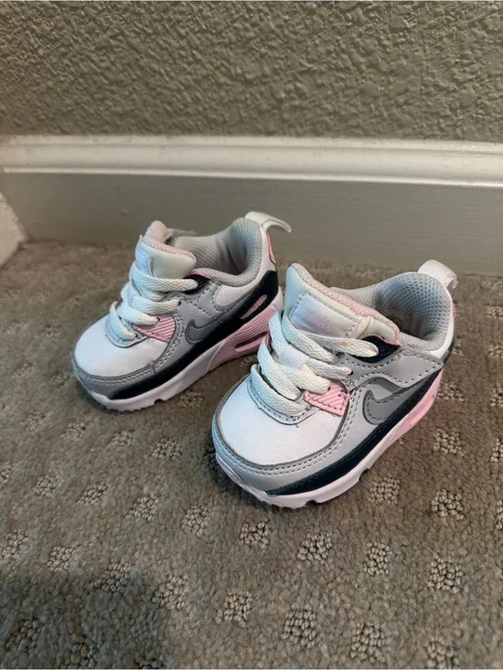 Nike Kids White, Pink & Gray Mini Sneakers
