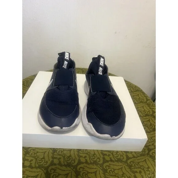 Nike Flex Runner 3 GS  Navy White Slip On Running Shoes FN1294-003 Size 2.5Y