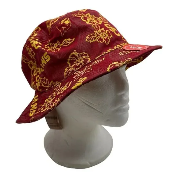 Men's Reyn Spooner‎ Cardinal USC Trojans Floral Bucket Hat Cap Size S/M Hawaiian