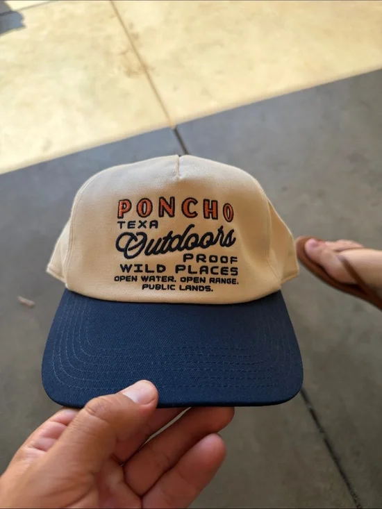 Poncho Outdoors Two-Tone Cap - Beige and Navy