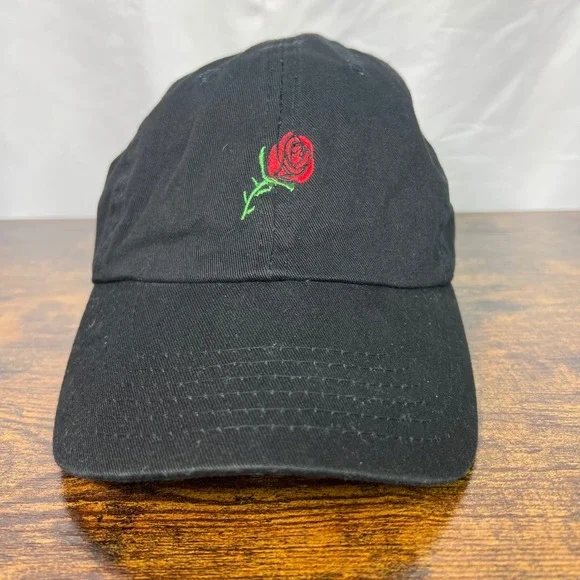 Empyre Rose Embroidered Black Dad Hat Adjustable Baseball Cap OSFM