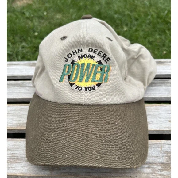 John Deere Hat‎ Cap Strap Back Tan Brown Embroidered 4000 Series Tractors Mens