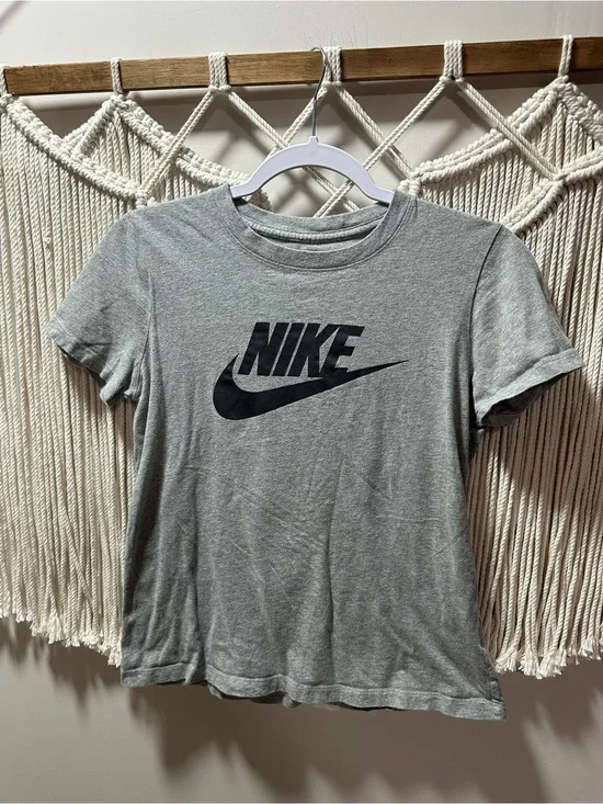 Nike Heather Gray Tee with Black Swoosh