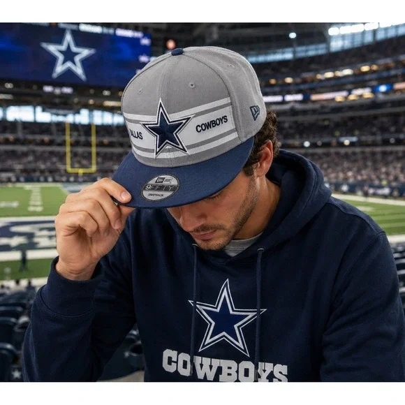 New Era 9FIFTY Dallas Cowboys NFL‎ Vintage Snapback Hat Gray Blue OSFM