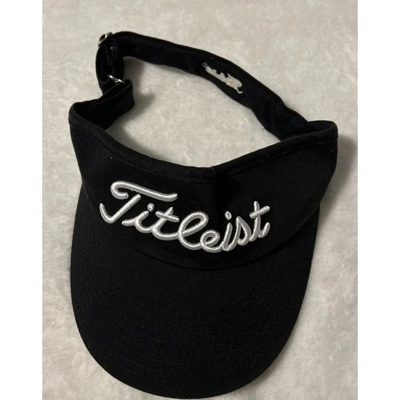 Titleist‎ ProV1 Black Golf Visor Cap Hat Adjustable Strap Adult Unisex
