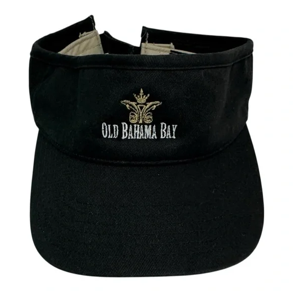 Old Bahama Bay Men‎ Cotton Visor Black Embroidered Ahead Vintage Hat Adjustable