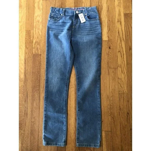 NWT Childrens Place Girls Size 14 Slim Skinny Jeans Light Wash Adjustable Waist