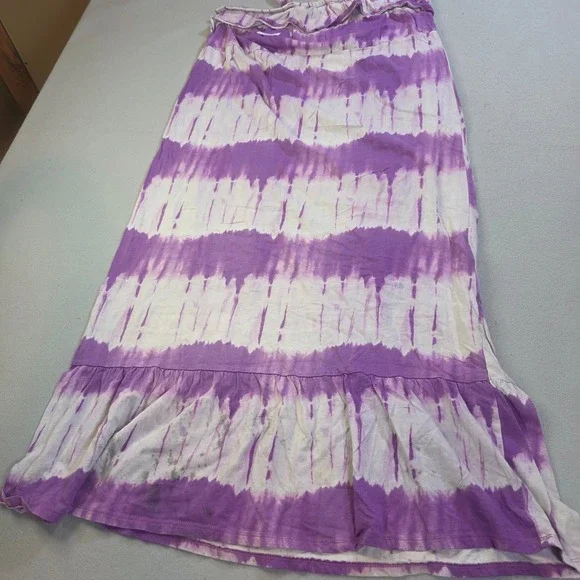 The Childrens Place Girls XL 14 Purple Tie Dye Maxi Dress Ruffle Hem Boho Play