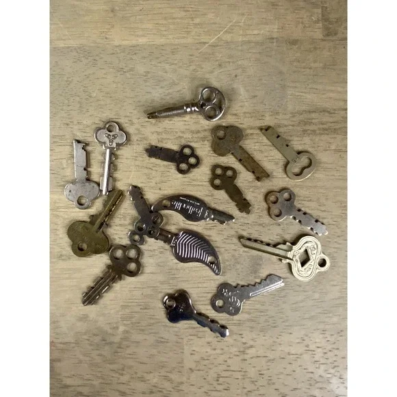 Vintage Keys Lot of 16, Luggage‎ & Cases Mixed Lot Some Featherlite