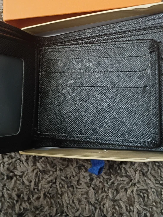 Premium Black Leather Card Wallet - Men's Accessory
