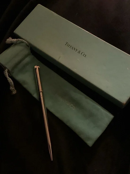 Tiffany & Co. Sterling Silver Ballpoint Pen with Tiffany Blue Box & Pouch