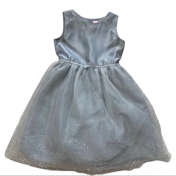 Gymboree Gray Sparkly Taffeta Tulle Formal Dress