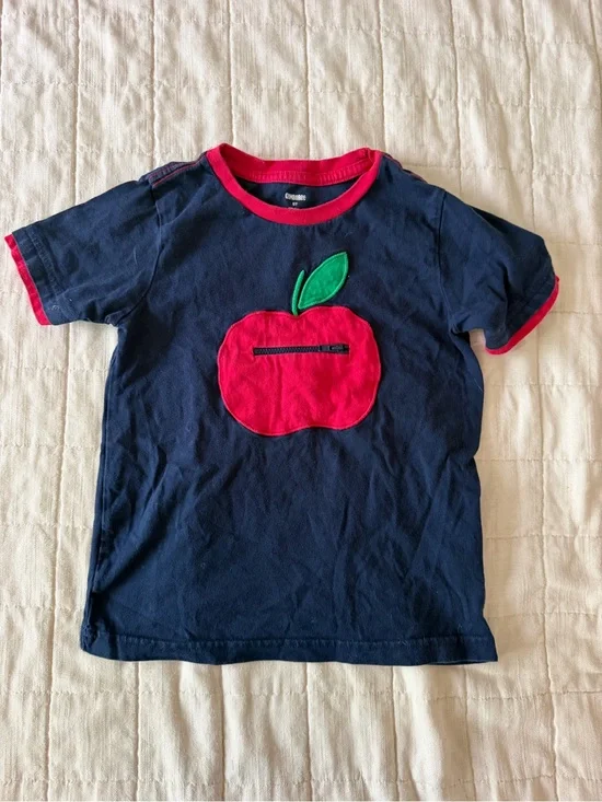 Navy Apple Pocket Tee with Surprise inside