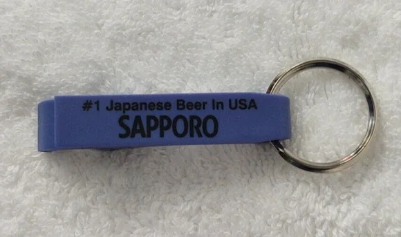 Blue Sapporo Beer Keychain & Bottle Opener - Dad's Birthday, Father's Day Gift