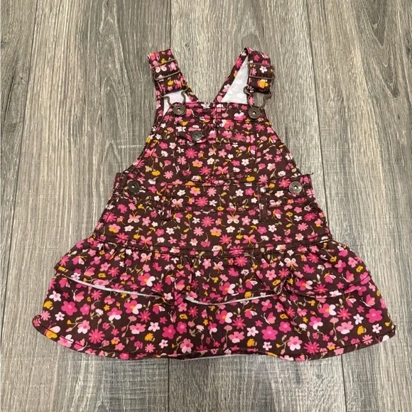 Osh Kosh Bgosh Vestbak Floral Jumper 6 Months Infant Girls Overall Dress