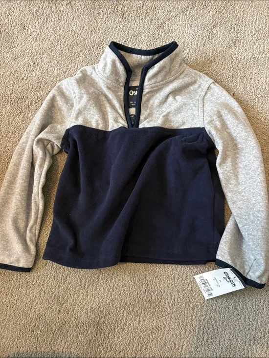 OshKosh B'gosh Navy and Light Gray 1/4-Zip Fleece Pullover