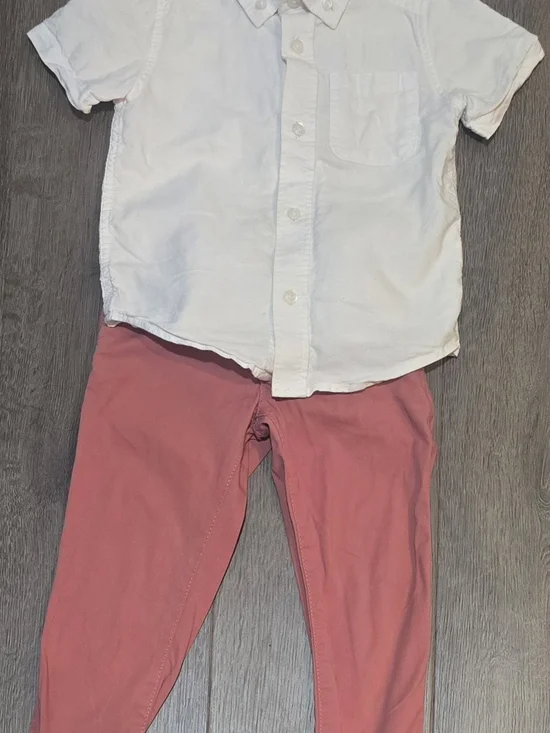 Boys 3T Dress Outfit Osh Kosh Chino Pants Children's Place Button Down Adj Waist
