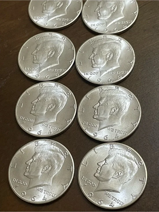 1964 silver coins 8 total. These are 90% silver