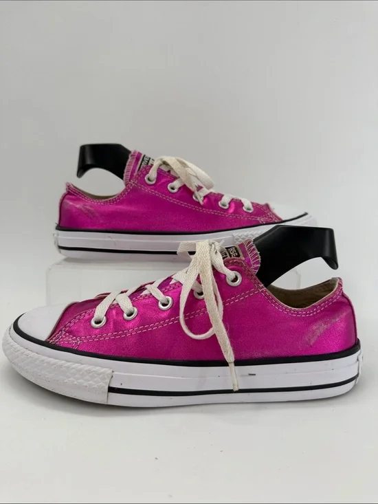 Converse Chuck Taylor All Star Low Top Sneaker Metallic Pink Magenta Youth Size2