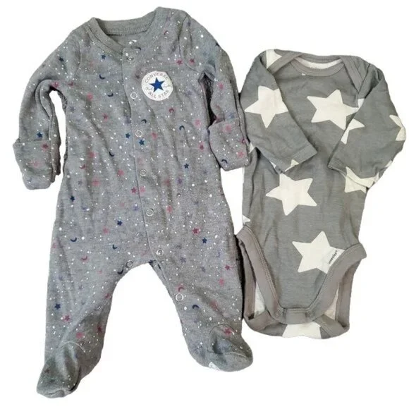 Converse All Stars overall - Organic Bodysuit Long Sleeve ( newborn )‎